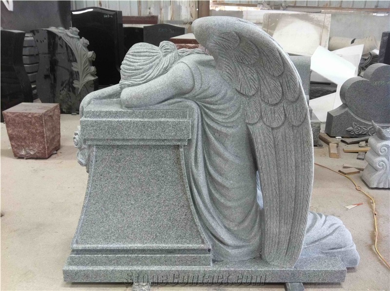 Tombstone & Monument,Chinese Carved Gravestone, Angel & Heart Tombtones