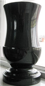 Tombstone Vase, Grave Vase, Memorials Vase, Shanxi Black Granite Vase