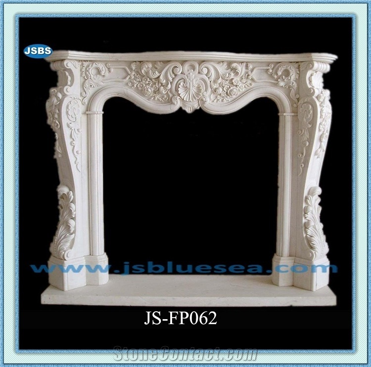 Antique White Marble Fireplace Frame, Natural White Marble Fireplaces