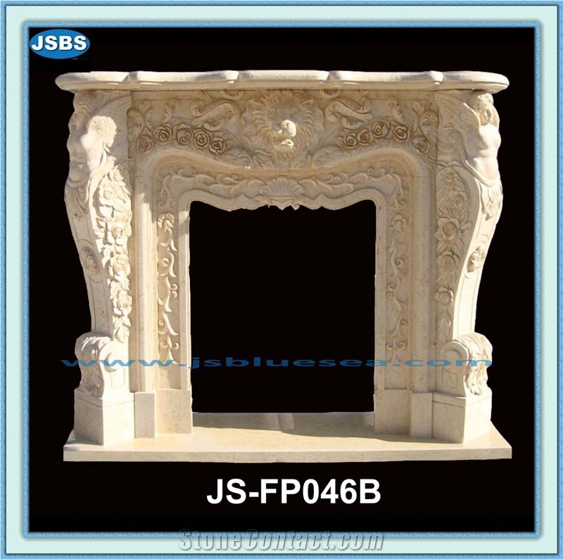 Antique White Marble Fireplace Frame, Natural White Marble Fireplaces