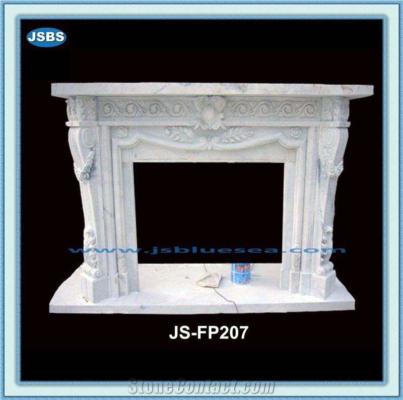Antique White Marble Fireplace Frame, Natural White Marble Fireplaces