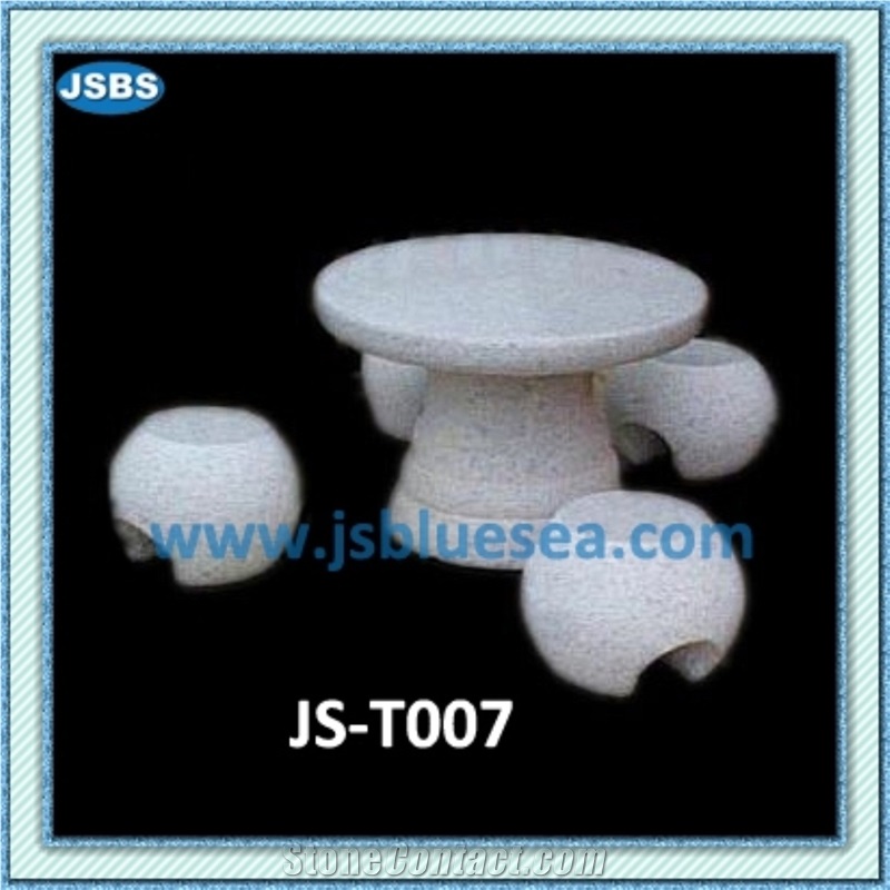 Carved Natural Stone Tables and Benches, Natural Marble Benches