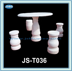 Carved Natural Stone Tables and Benches, Natural Marble Benches