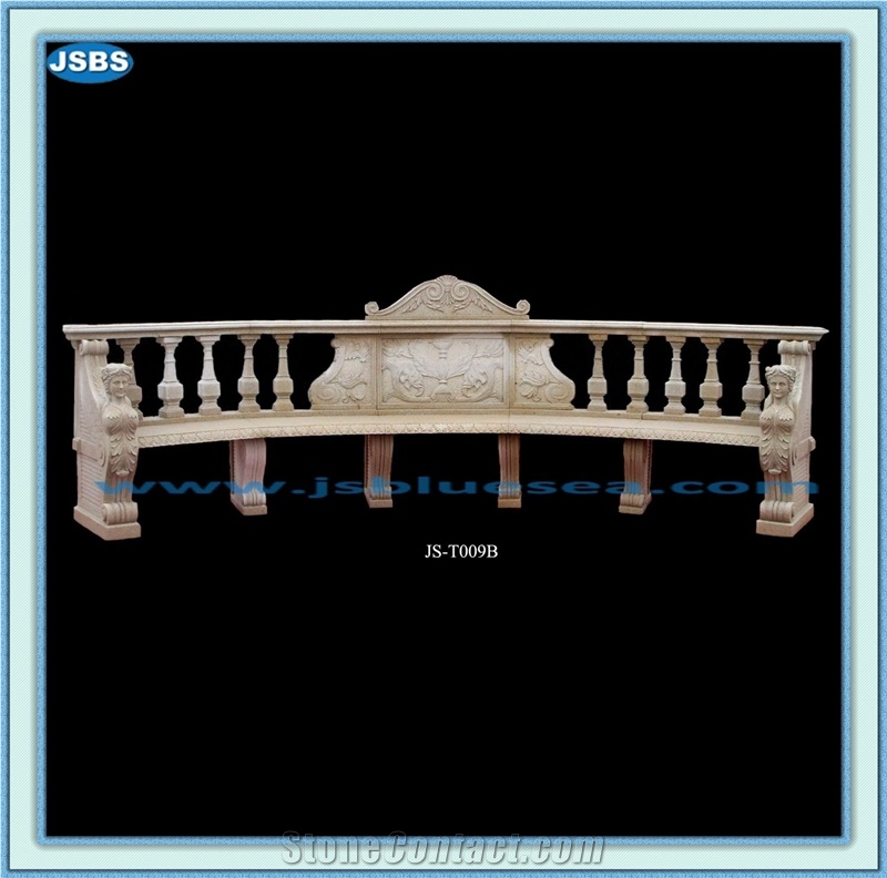 Garden Stone Bench, Natural Yellow Marble Bench