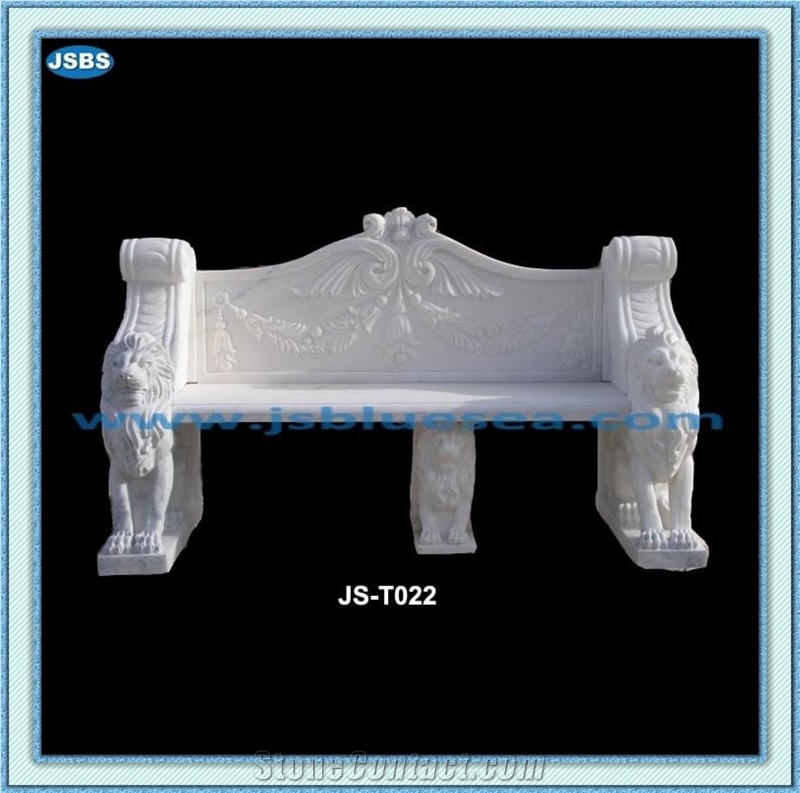 Garden Stone Bench, Natural Yellow Marble Bench