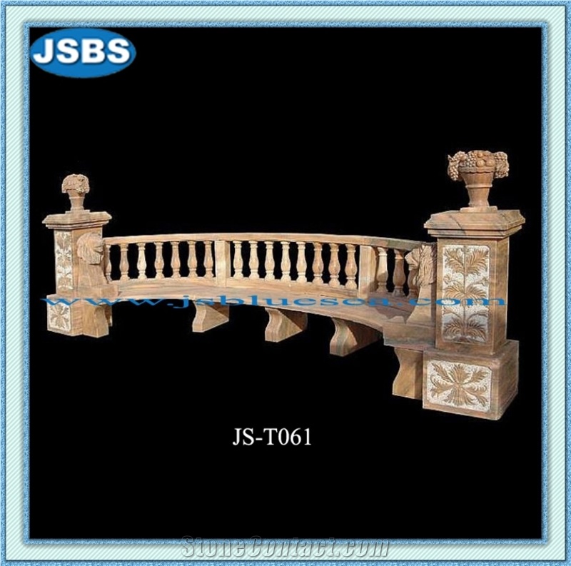 Garden Stone Bench, Natural Yellow Marble Bench