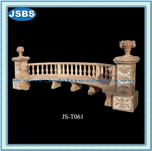 Garden Stone Bench, Natural Yellow Marble Bench