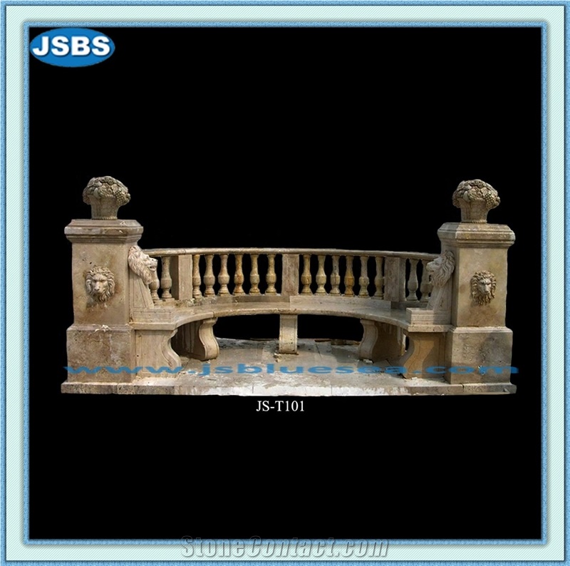 Garden Stone Bench, Natural Yellow Marble Bench