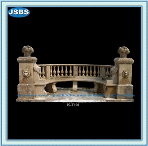 Garden Stone Bench, Natural Yellow Marble Bench
