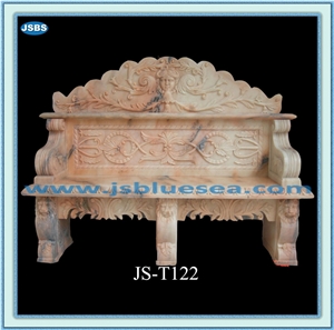 Garden Stone Bench, Natural Yellow Marble Bench