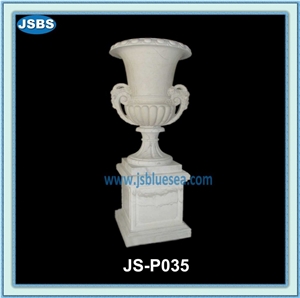 Garden White Marble Planter, Natural White Marble Planters