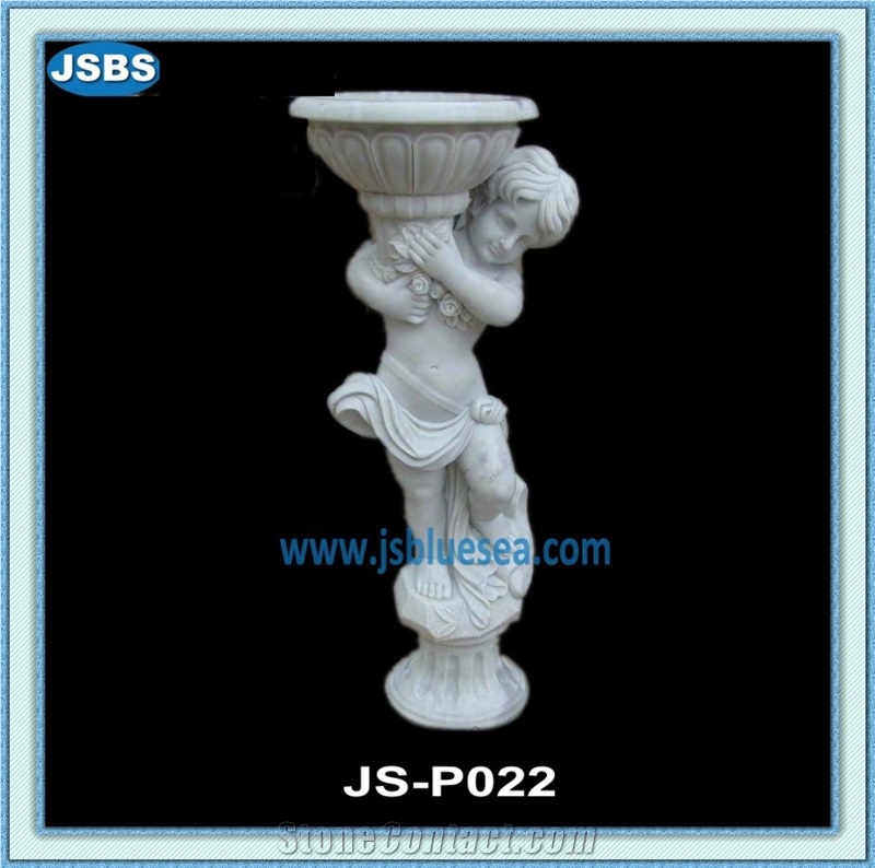 Garden White Marble Planter, Natural White Marble Planters