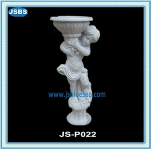 Garden White Marble Planter, Natural White Marble Planters