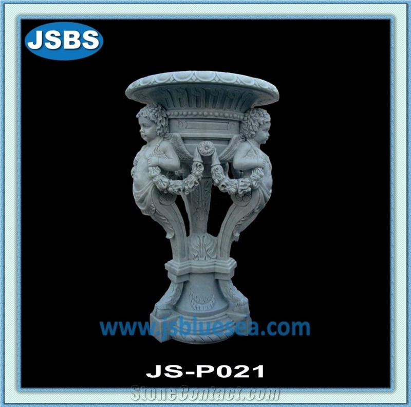 Garden White Marble Planter, Natural White Marble Planters