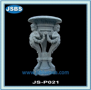 Garden White Marble Planter, Natural White Marble Planters
