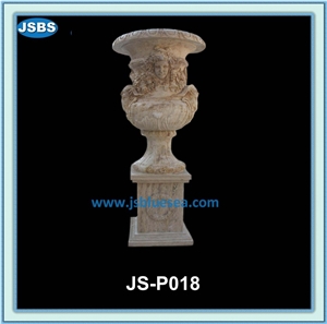 Garden White Marble Planter, Natural White Marble Planters