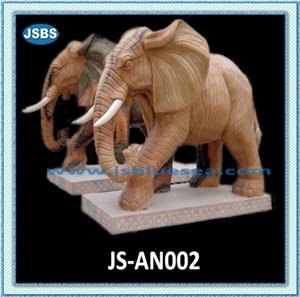 Natural Marble Elephant Statues