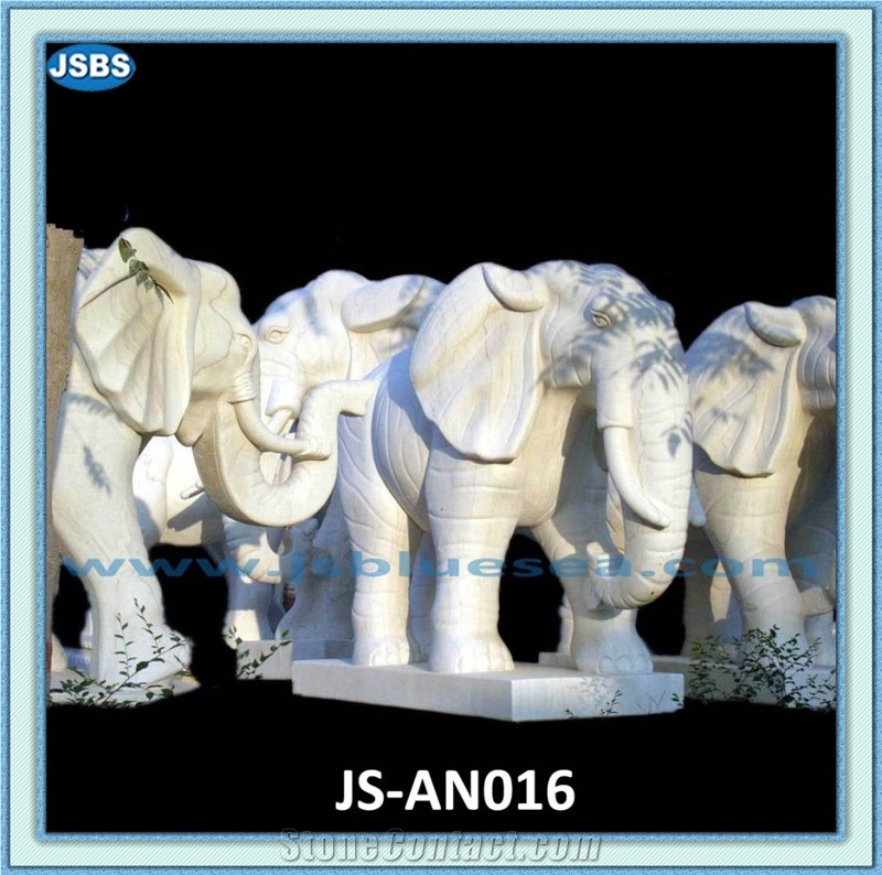 Natural Marble Elephant Statues