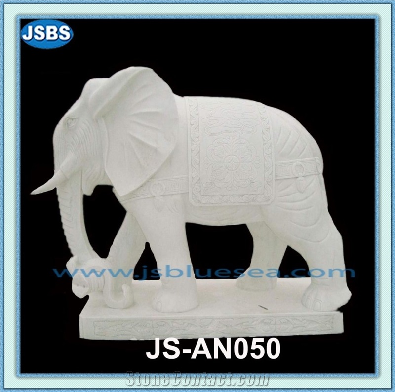 Natural Marble Elephant Statues