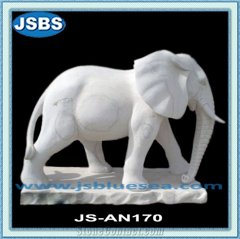 Natural Marble Elephant Statues