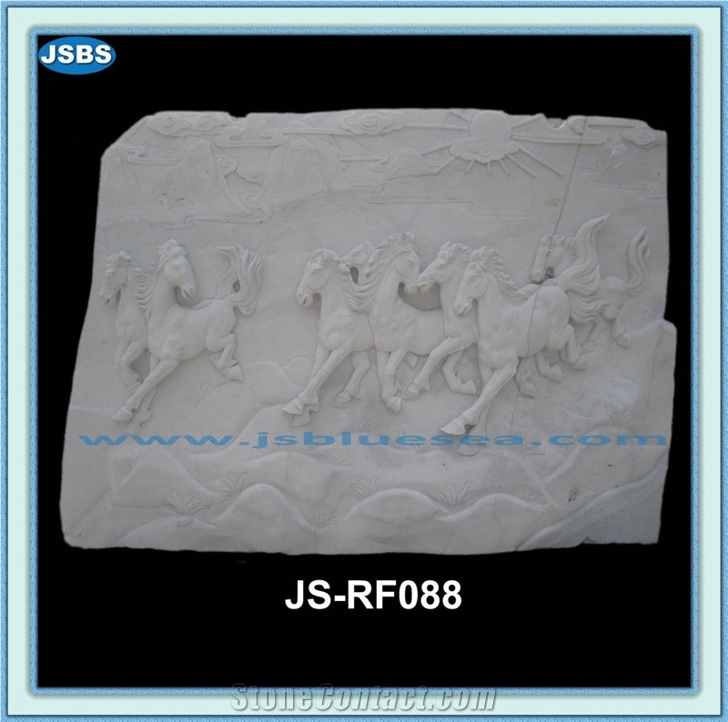 Natural White Marble Wall Reliefs