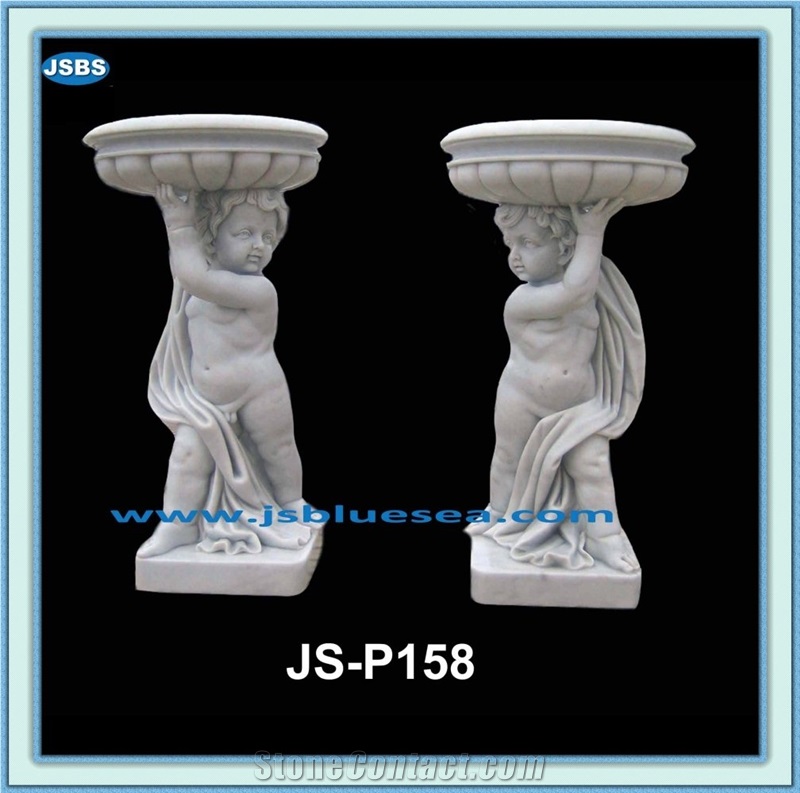 Natural White Stone Planter, Natural Marble Planters