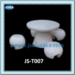 Outdoor Stone Tables and Benches, Natural White Marble Benches