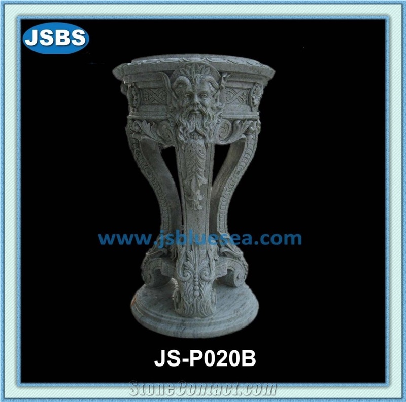 Round Natural Stone Planter Pot, Natural Marble Planter Pots