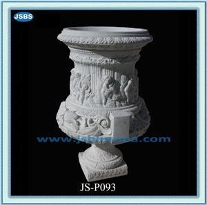 Round Natural Stone Planter Pot, Natural Marble Planter Pots