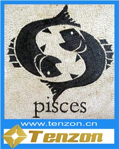 New Type Kitchen Use Mosaic Tiles, Black and Brown Breccia Marble Mosaic