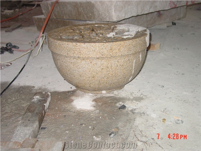 G682 Granite Flower Pot, Stone Flower Pot