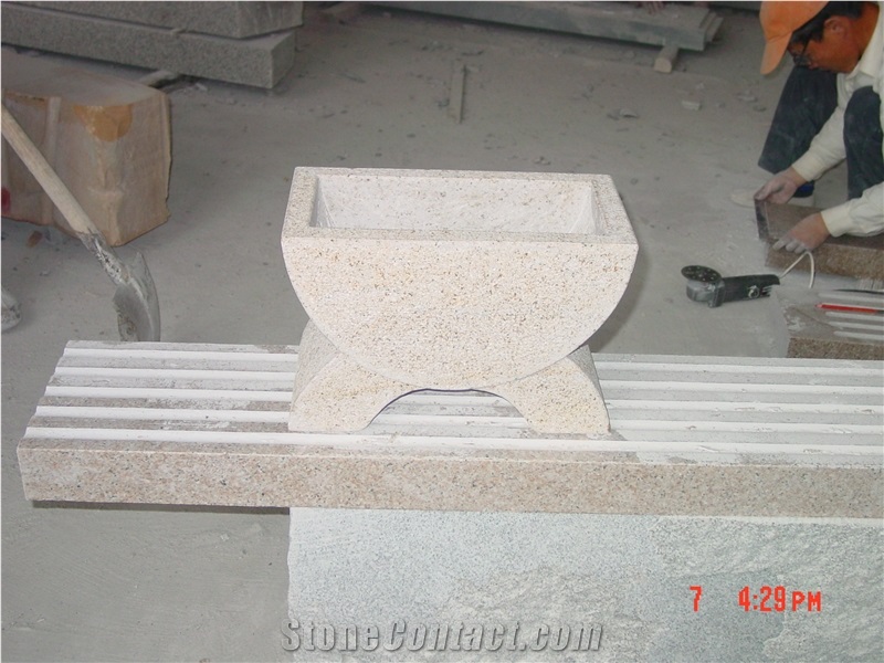 G682 Granite Flower Pot, Stone Flower Pot