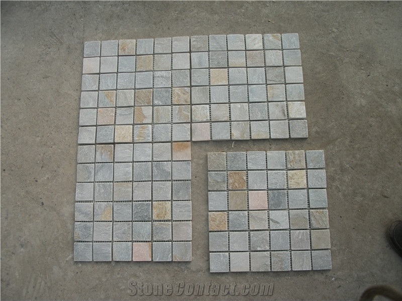 Multicolor Slate Mosaic Pavers