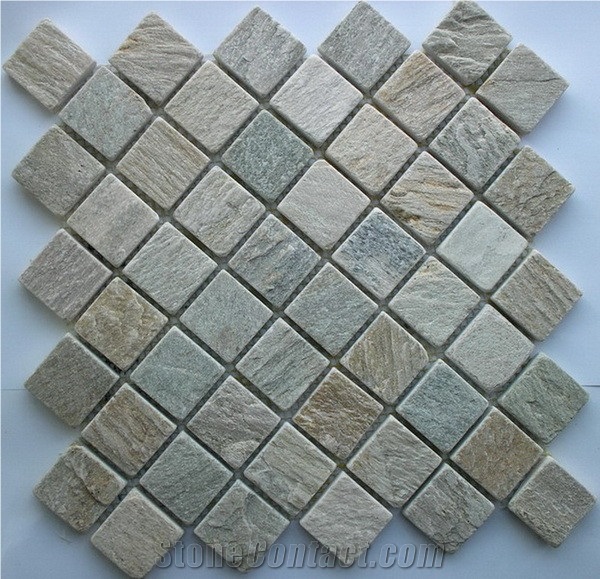 Multicolor Slate Mosaic Pavers