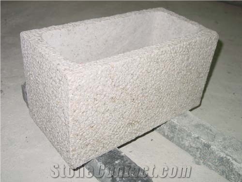 Stone Flower Pot, Grey Granite Flower Pots