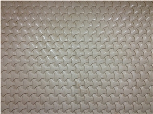 3d Cnc Stone Art Shaped Walling Tiles, Beige Marble Stone Art