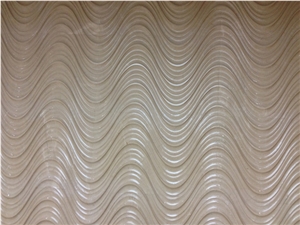 3d Cnc Stone Art Shaped Walling Tiles, Beige Marble Stone Art