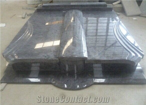 Bahama Blue Granite Tombstone,Granite Monument,Europe Style Granite Tombstone
