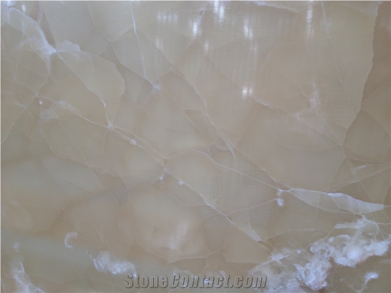 Beautiful Polished Beige Onyx Slab & Tile