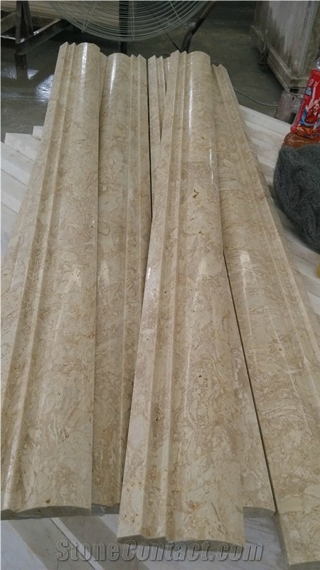 Brown Marble Border Line, Beige Limestone Border for Window & Door