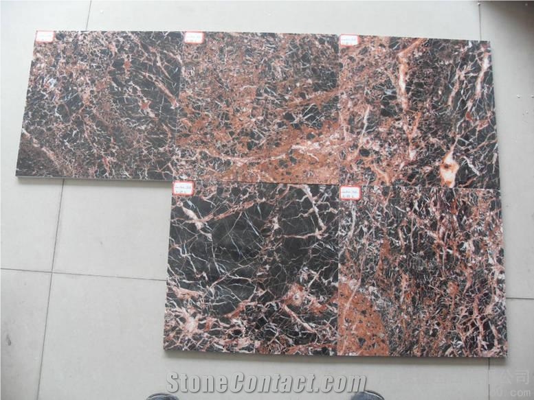 China Azalea Red Marble Slabs&Tiles, China Rose Portoro Marble, Cuckoo Red Marble