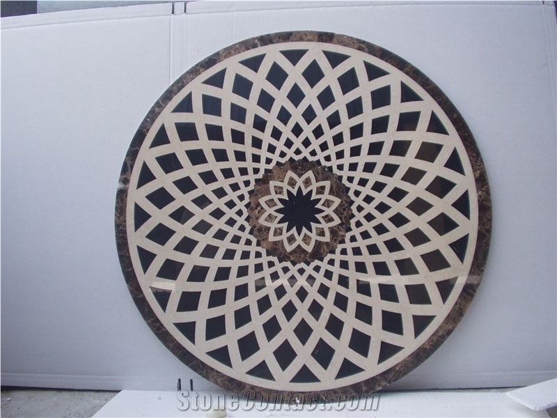 Composited Marble Waterjet Medallion , Popular Waterjet Pattern Design