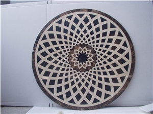 Composited Marble Waterjet Medallion , Popular Waterjet Pattern Design