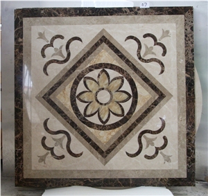 Composited Marble Waterjet Medallion , Popular Waterjet Pattern Design