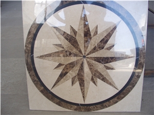 Composited Marble Waterjet Medallion , Popular Waterjet Pattern Design