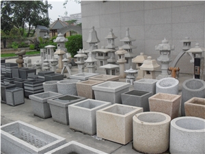 Different Styles Of G603 Outdoor Planters, Cheap Chinese Grey Granite Flower Pot