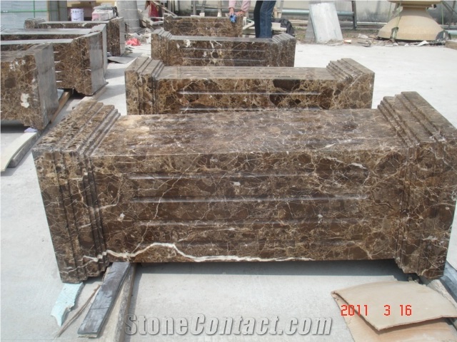Emperador Dark Pedestal Column,Marble Pillars,Intrior Projects