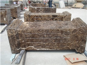 Emperador Dark Pedestal Column,Marble Pillars,Intrior Projects