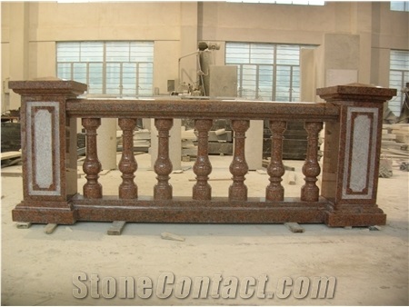 G562 Maple Red Granite Balustrade,Red Granite Handrail,Cheap Granite Baluster