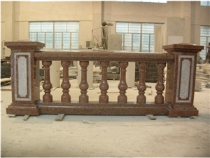 G562 Maple Red Granite Balustrade,Red Granite Handrail,Cheap Granite Baluster